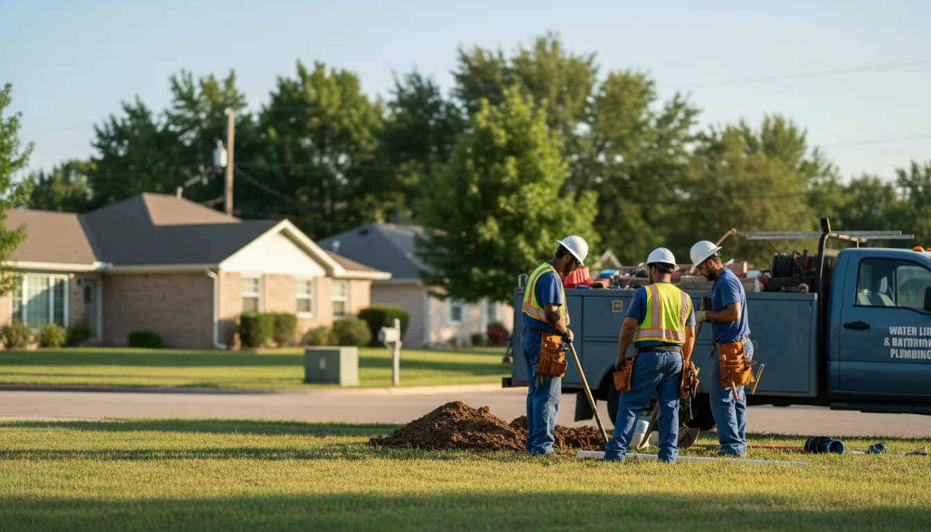 Residential water line and bathroom plumbing service in Douglassville, TX